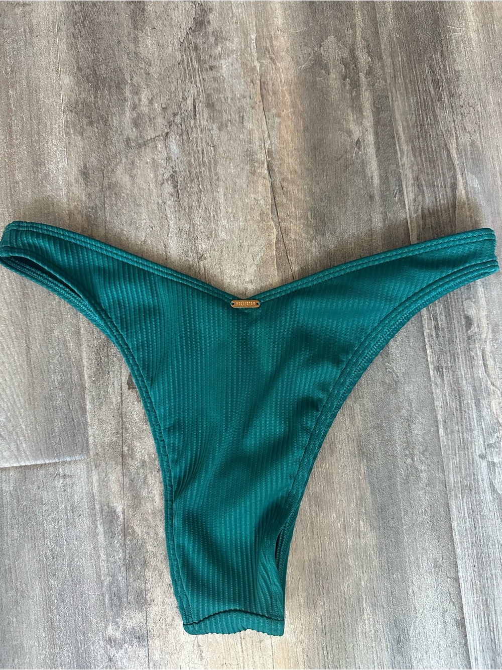 Hollister Teal Ribbed V-Front Bikini Bottom